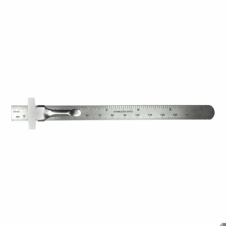 EXCEL BLADES 6 in. Mini Stainless Steel Ruler with Pocket Clip 55677IND